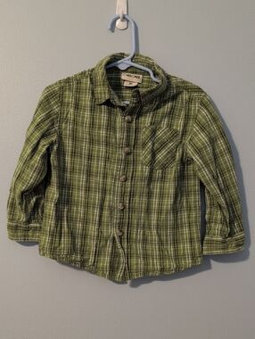 Cherokee Green Plaid Button-Down Shirt